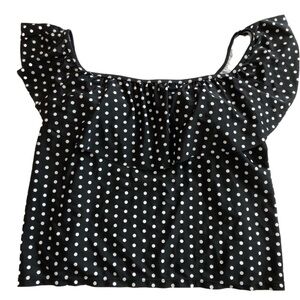 Bongo Size OX tankini top polka dot ruffle sleeve pin-up girl flirty